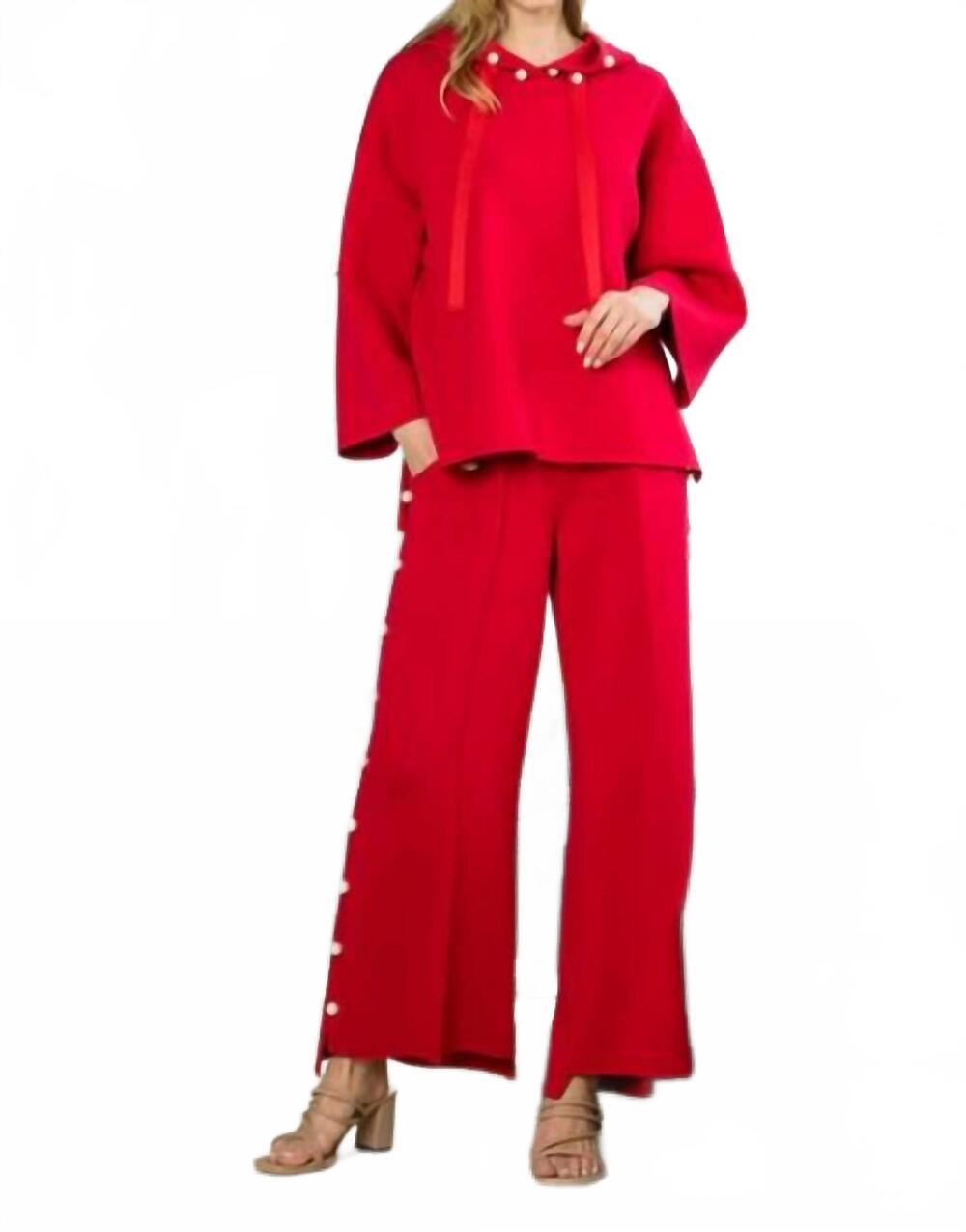 NEW JOH francine french scuba pearl hoodie in red